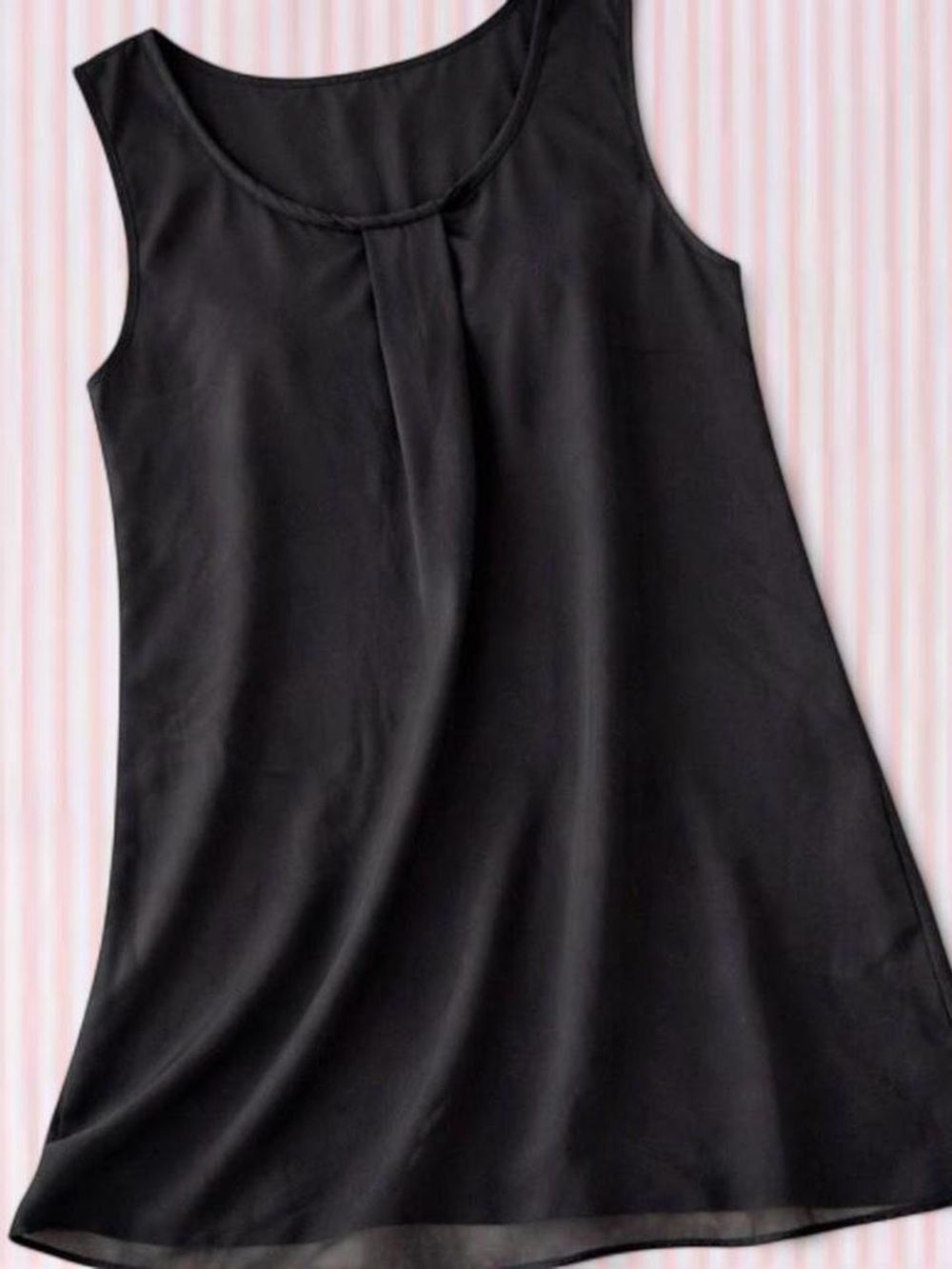 EUC LN AB Studio Black Semi-Sheer Sleeveless Tunic Dress Top Size M